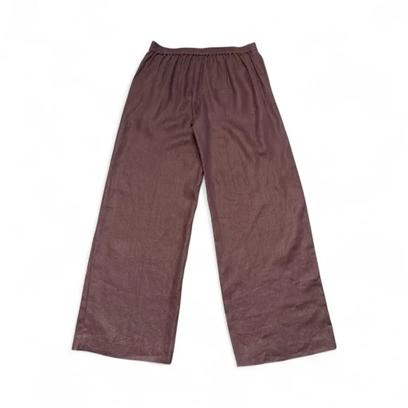 Madewell women’s The Easy Pull-On Pant 100% Linen brown Size M NWT - Picture 7 of 10